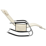 Cream and grey textilene chaise longue