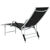 Chaise longue Textilène et aluminium Noir