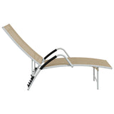 Chaise longue Textilène et aluminium Crème