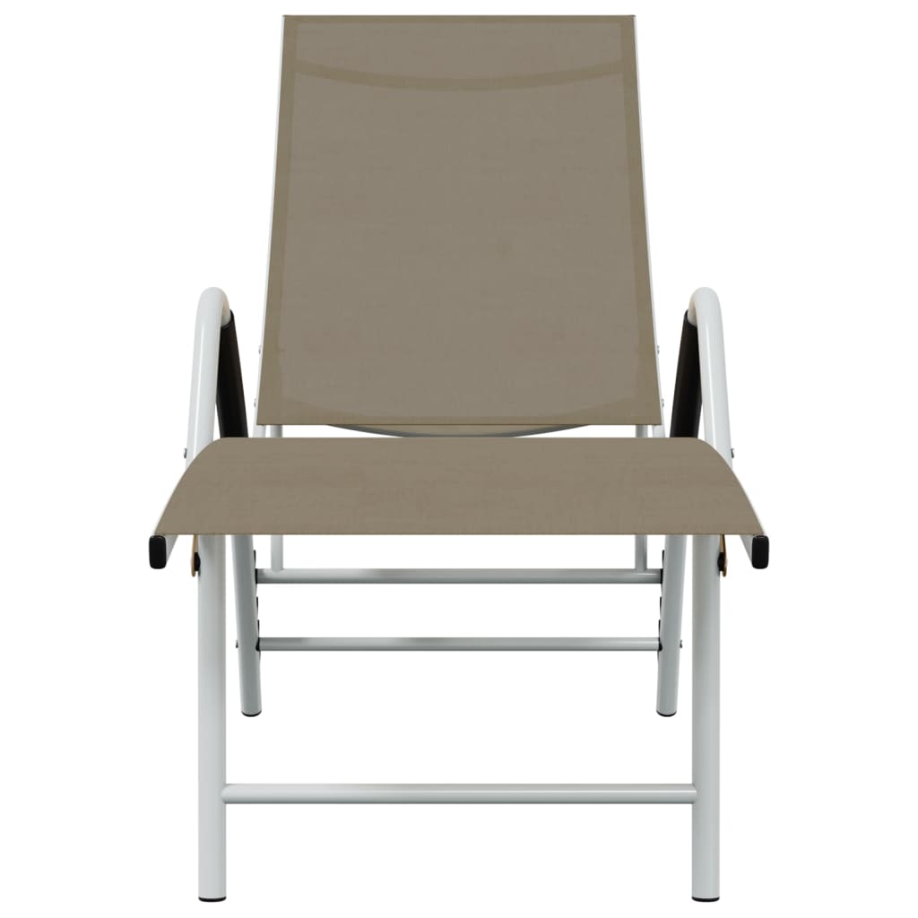 Taupe Textilene and Aluminum Chaise Longue