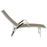 Taupe Textilene and Aluminum Chaise Longue