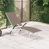 Taupe Textilene and Aluminum Chaise Longue