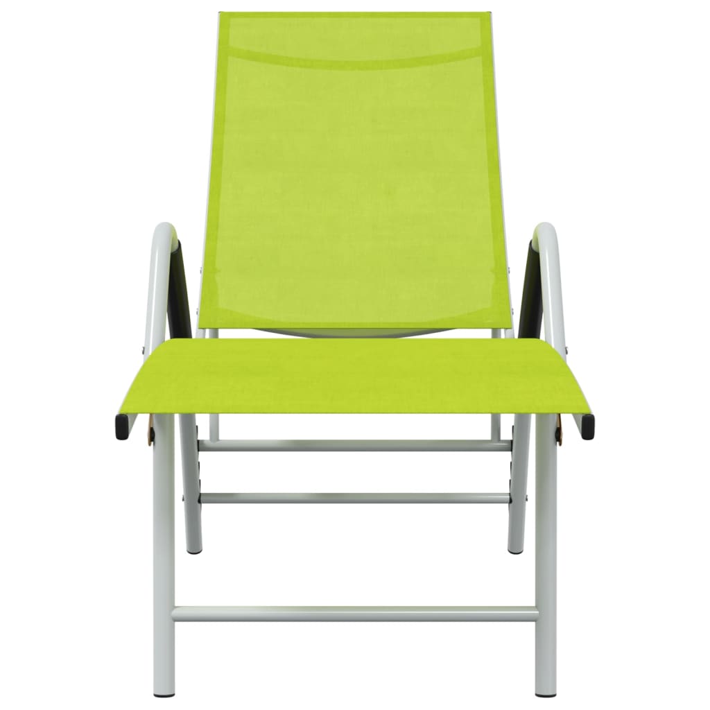 Chaise longue Textilène et aluminium Vert