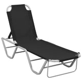 Aluminum and black textilene chaise longue