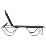 Aluminum and black textilene chaise longue