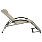 Chaise longue avec oreiller textilène crème