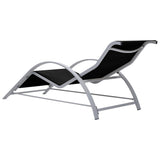 Chaise longue textilène et aluminium noir