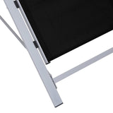 Chaises longues lot de 2 avec table aluminium noir