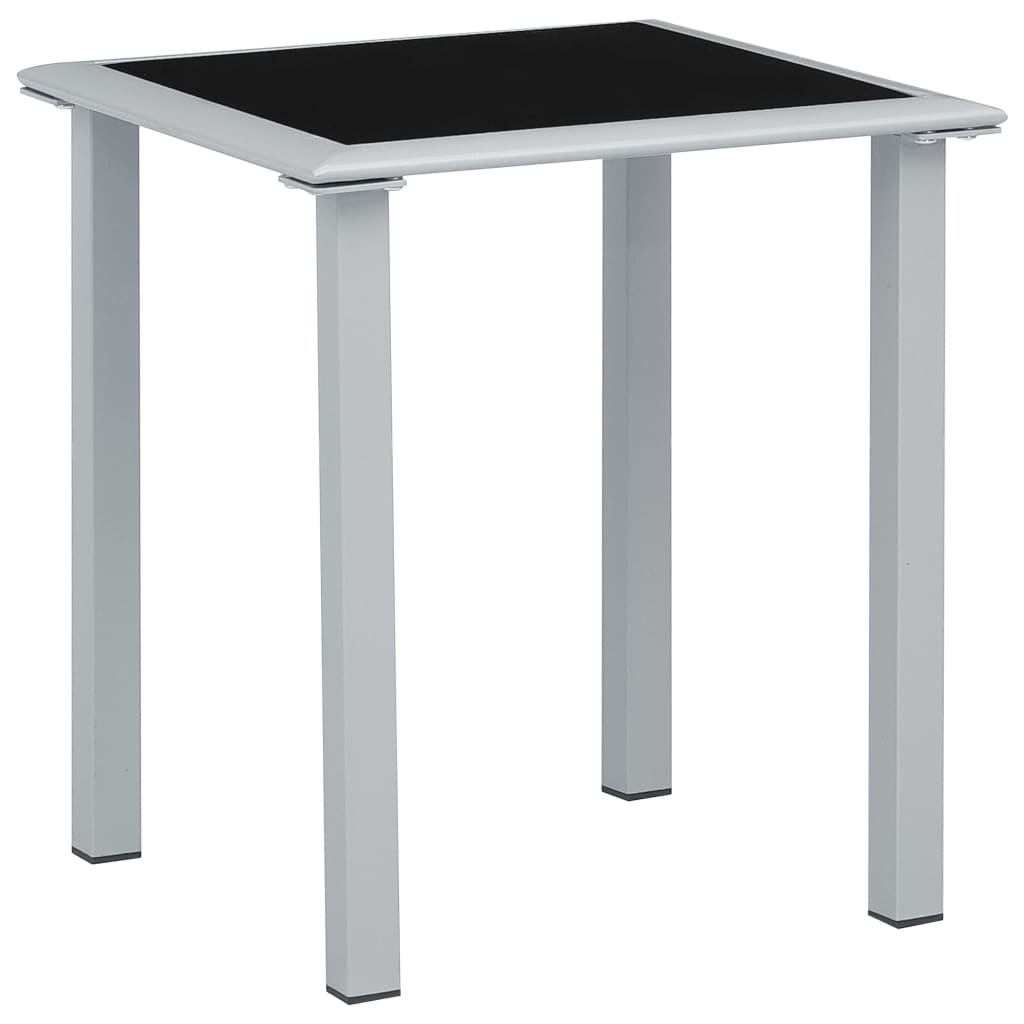 Chaises longues lot de 2 avec table aluminium noir