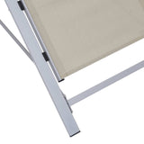 Set of 2 sun loungers with table Aluminum Cream