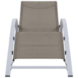 Chaises longues lot de 2 avec table Aluminium Taupe