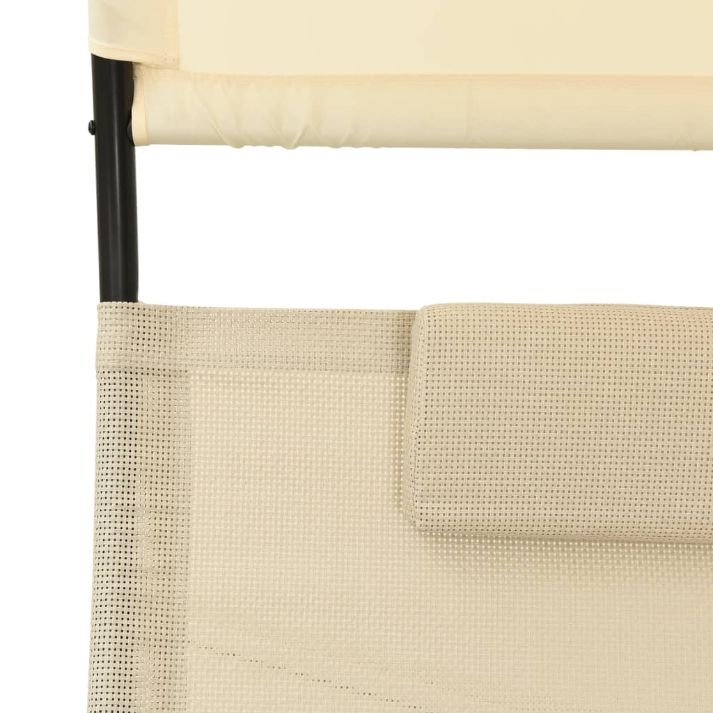 Double chaise longue with Textilene Cream canopy