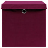 Storage boxes with lids 4pcs 28x28x28cm Dark red