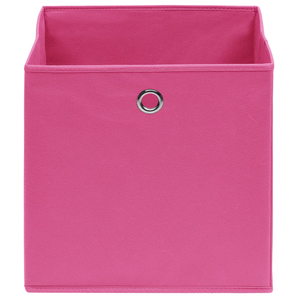 Boîtes de rangement 10 pcs Tissu intissé 28x28x28 cm Rose