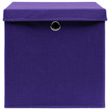 Boîtes de rangement avec couvercles 10 pcs 28x28x28 cm Violet