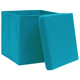 Storage boxes with lids 10pcs 28x28x28cm Azure blue