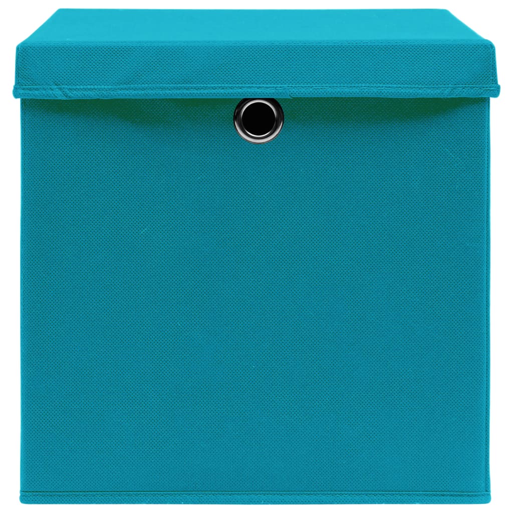 Storage boxes with lids 10pcs 28x28x28cm Azure blue