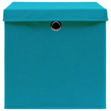 Storage boxes with lids 10pcs 28x28x28cm Azure blue