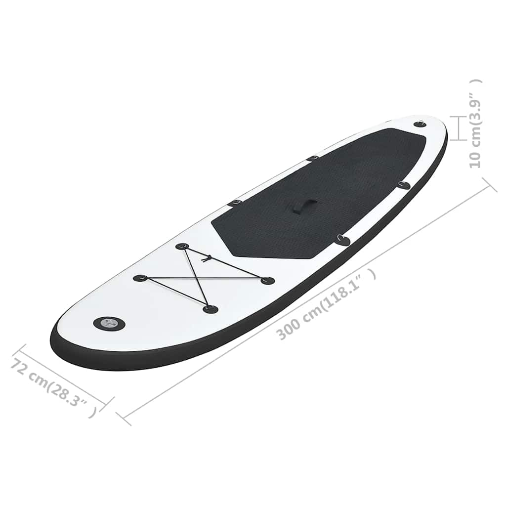 Black and White Inflatable SUP Board Set