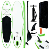 Green and White Inflatable SUP Board Set