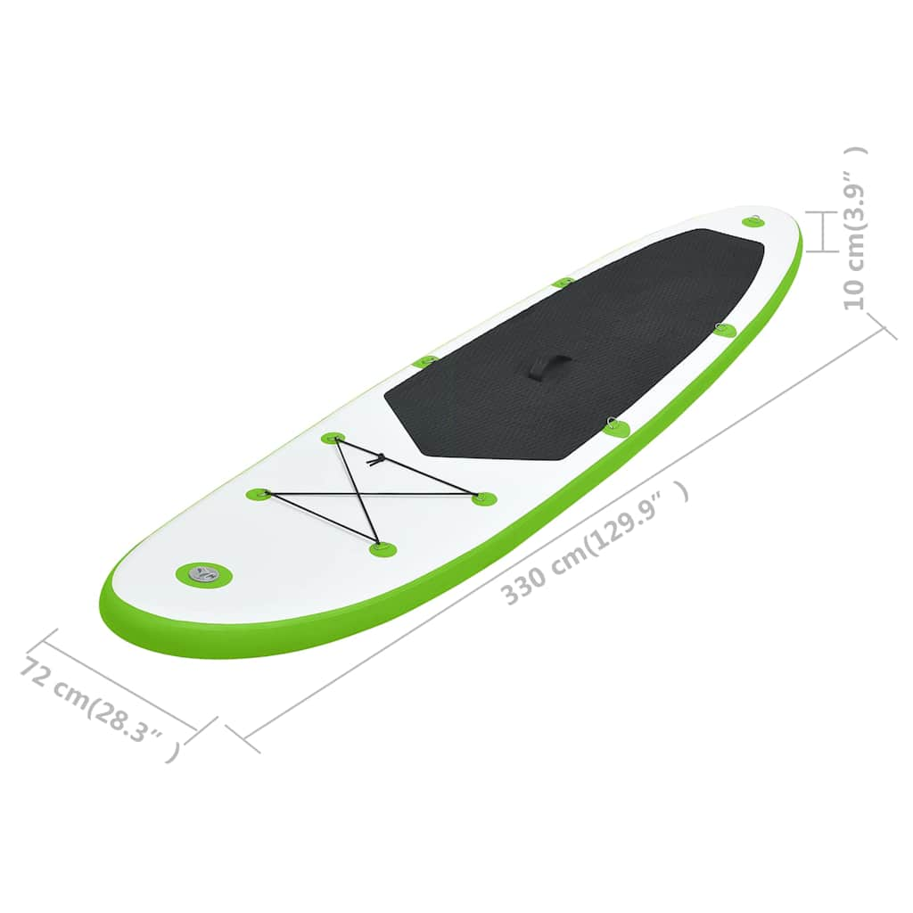 Green and White Inflatable SUP Board Set