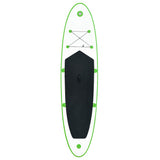 Green and white inflatable SUP board set