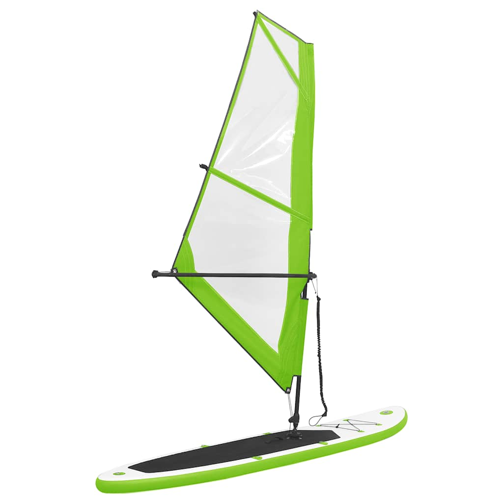 Inflatable SUP board set with sail Green and white