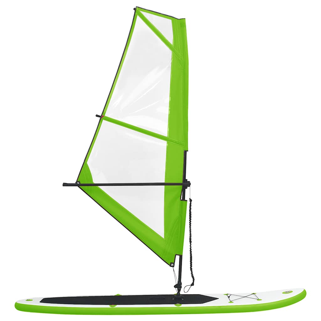 Inflatable SUP board set with sail Green and white