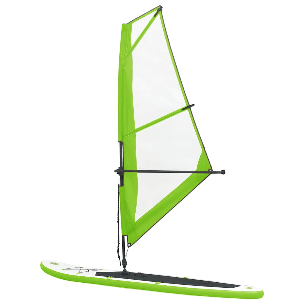 Inflatable SUP board set with sail Green and white