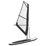 Inflatable SUP Board Set with Sail Black and White