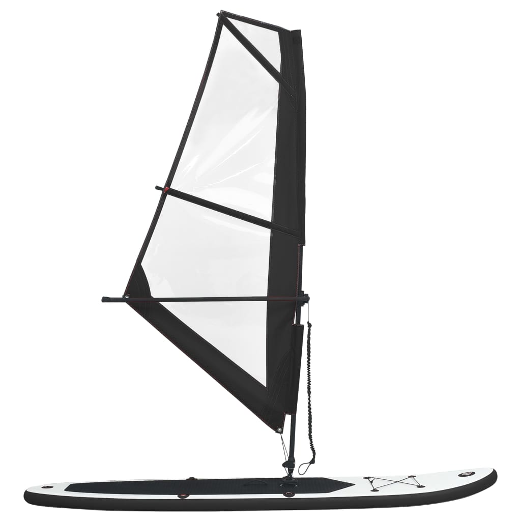 Inflatable SUP Board Set with Sail Black and White