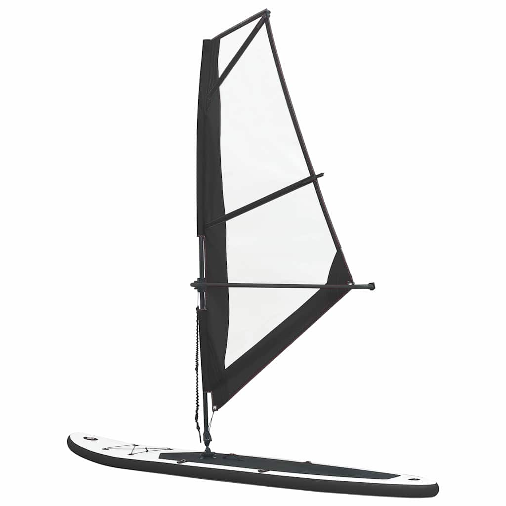 Inflatable SUP Board Set with Sail Black and White