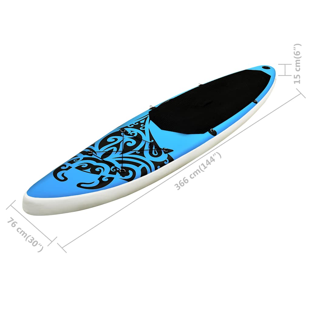 Inflatable SUP board set 366x76x15 cm blue