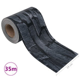 Écran d'intimité de jardin PVC 35x0,19m Gris d'aspect de pierre