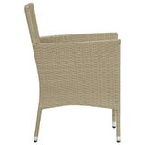 Chaises manger de jardin lot de 2 Résine tressée Beige