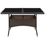 Outdoor dining table Brown Resin wicker and glass