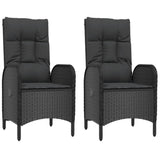 Chaises d'extérieur lot de 2 Résine tressée Noir