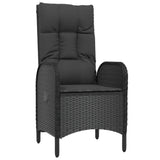 Chaises d'extérieur lot de 2 Résine tressée Noir