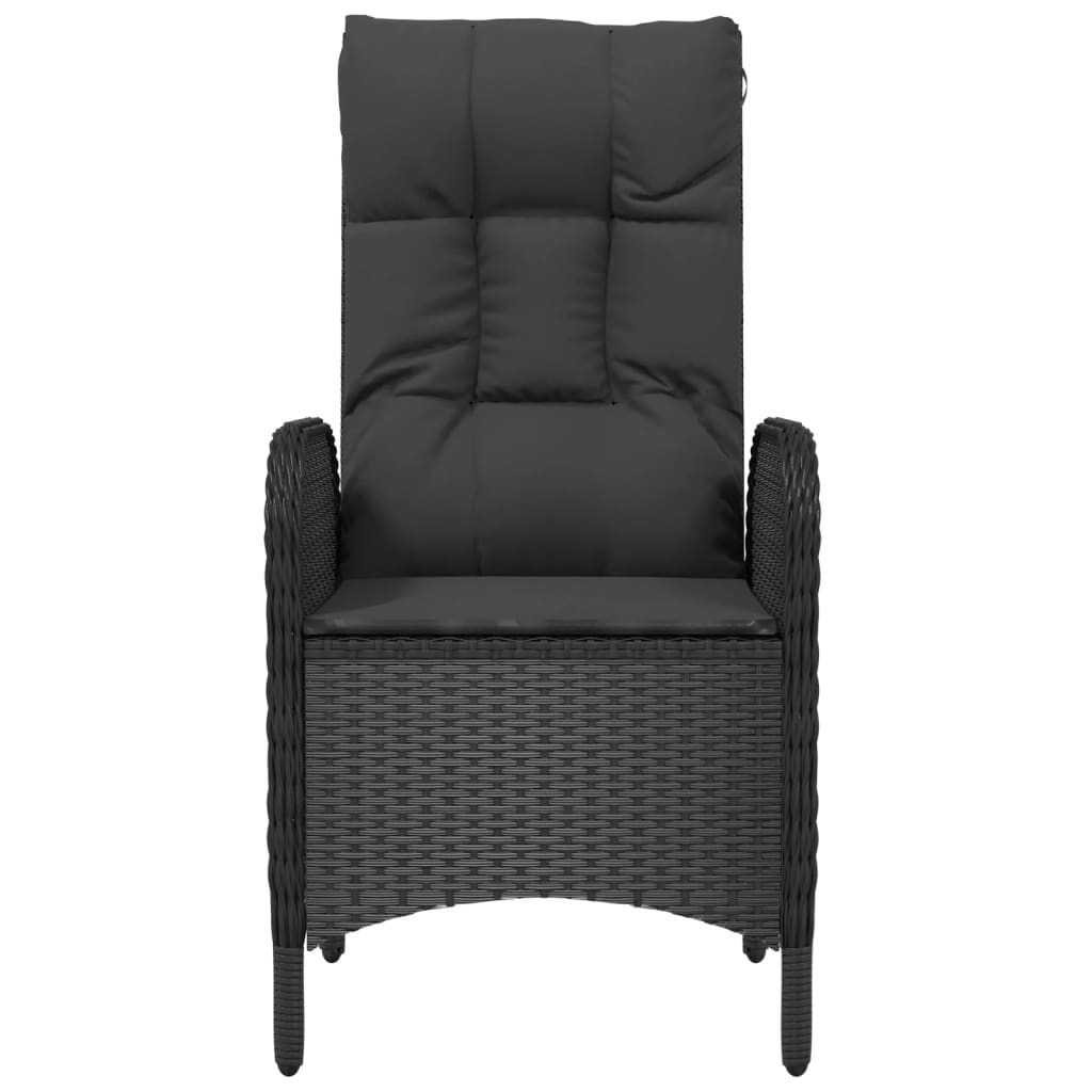 Chaises d'extérieur lot de 2 Résine tressée Noir