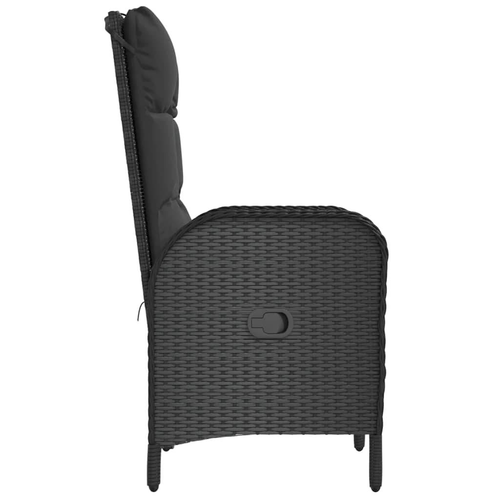 Chaises d'extérieur lot de 2 Résine tressée Noir