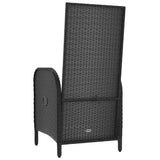 Chaises d'extérieur lot de 2 Résine tressée Noir