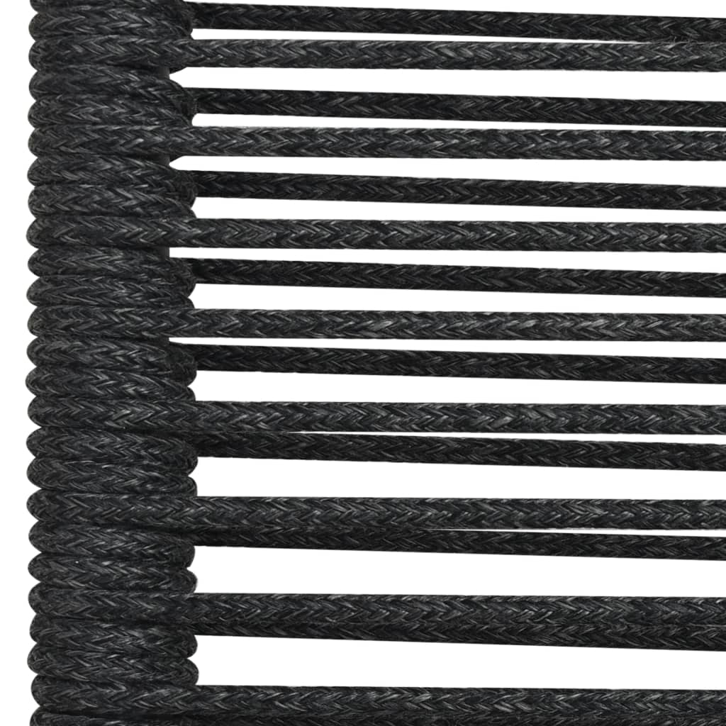 Garden chairs set of 4 Cotton rope and steel Black