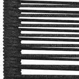 Garden chairs set of 4 Cotton rope and steel Black