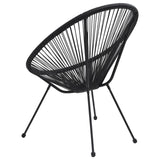 Chaises de jardin en forme de lune lot de 2 Rotin Noir