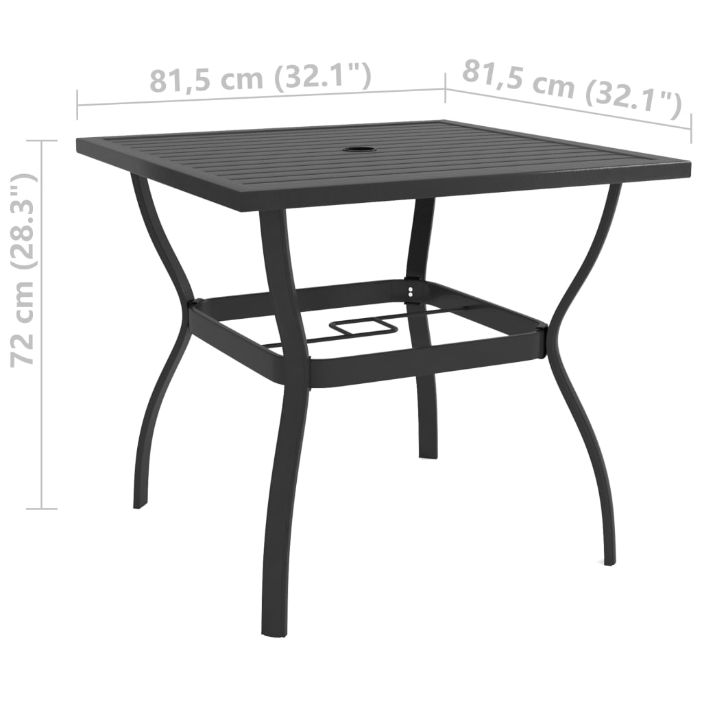 Table de jardin Anthracite 81,5x81,5x72 cm Acier