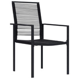 Garden chairs set of 2 Black PVC Rattan