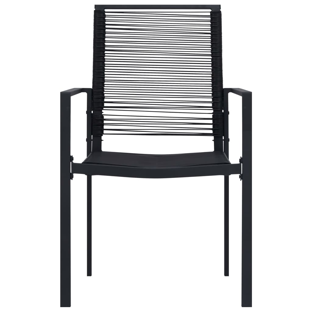 Garden chairs set of 2 Black PVC Rattan