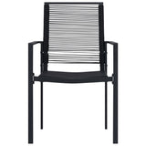 Garden chairs set of 2 Black PVC Rattan