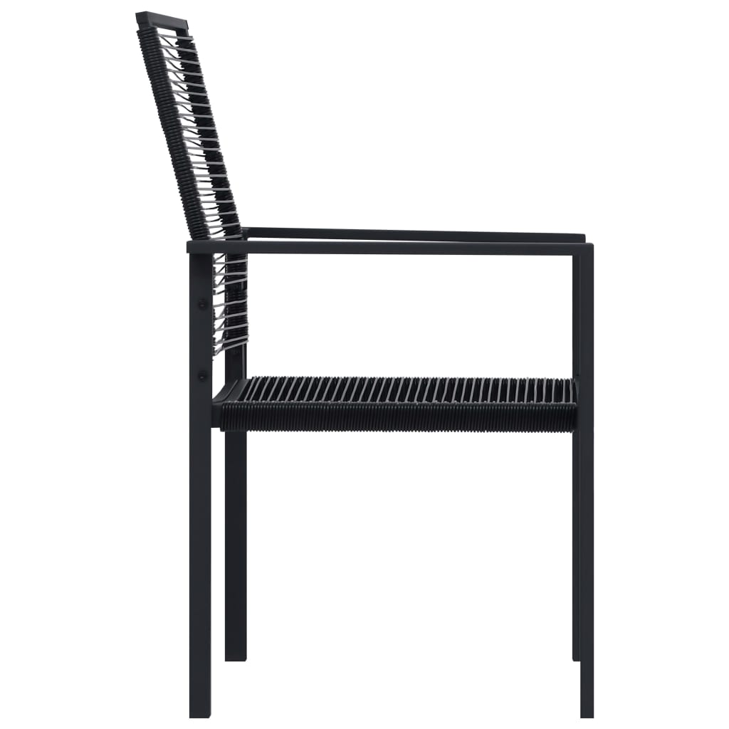 Garden chairs set of 2 Black PVC Rattan