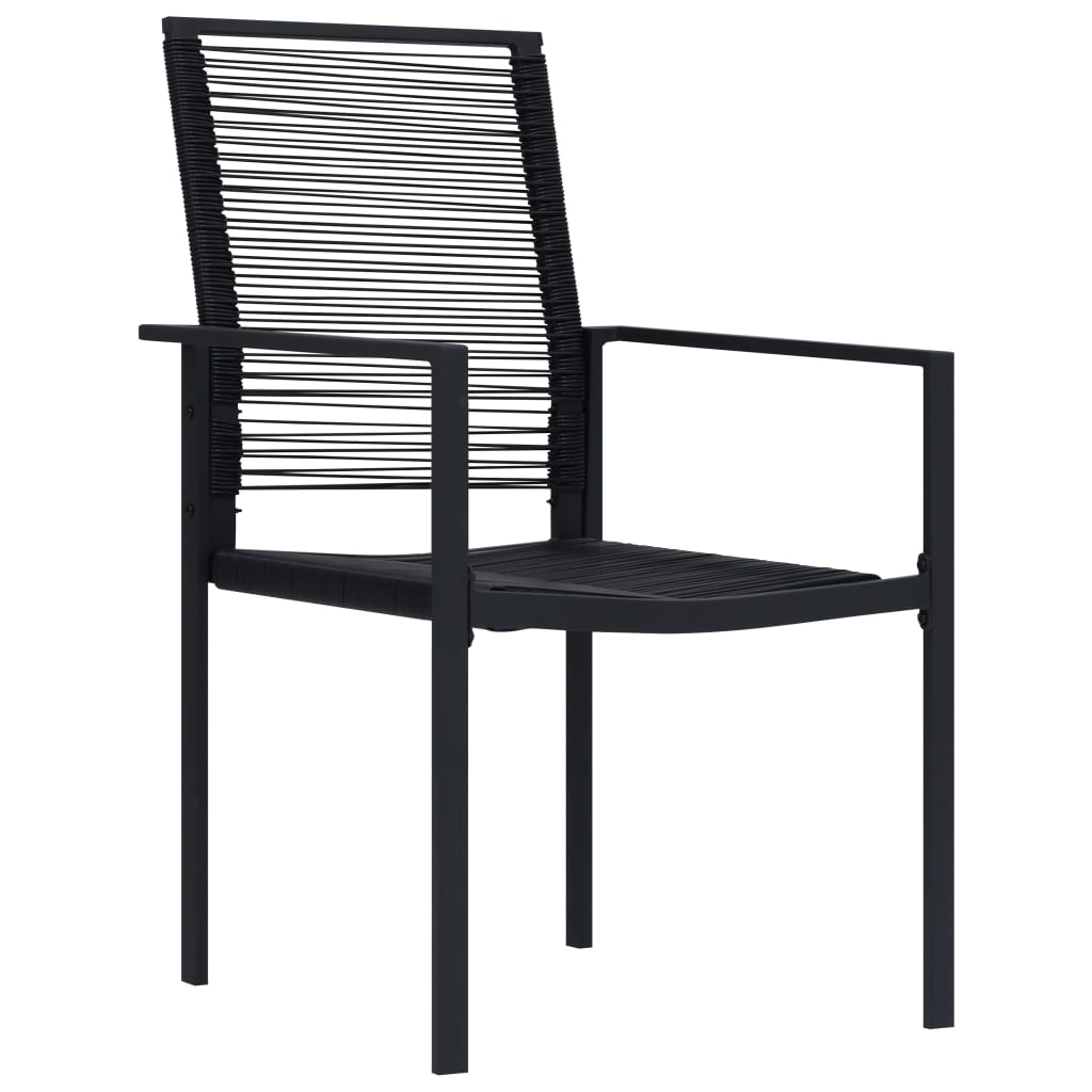 Chaises de jardin lot de 4 Rotin PVC Noir